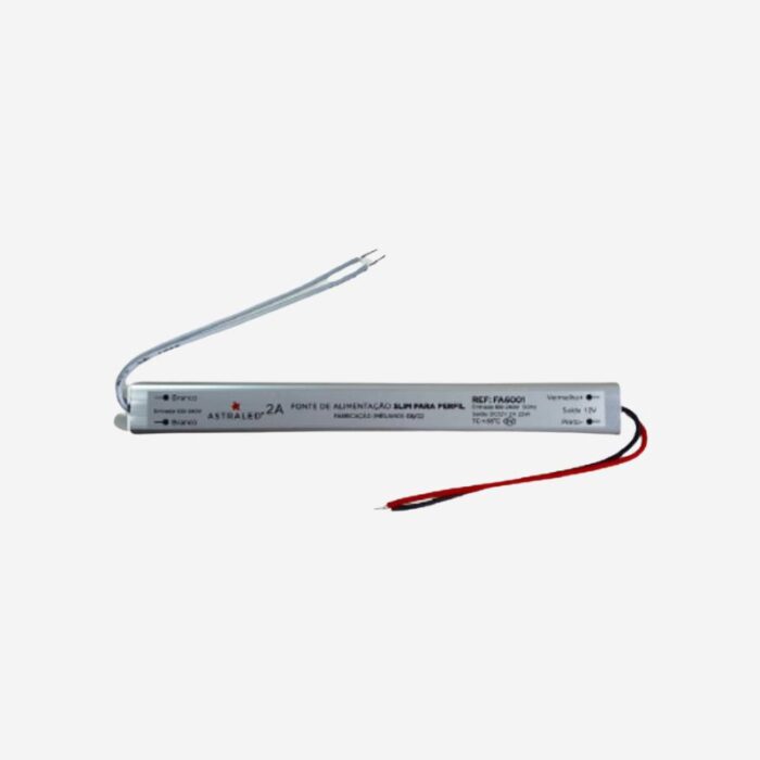 FONTE SLIM P/PERFIL IP20 12V 2A-24W FA-6001 - AST Xª