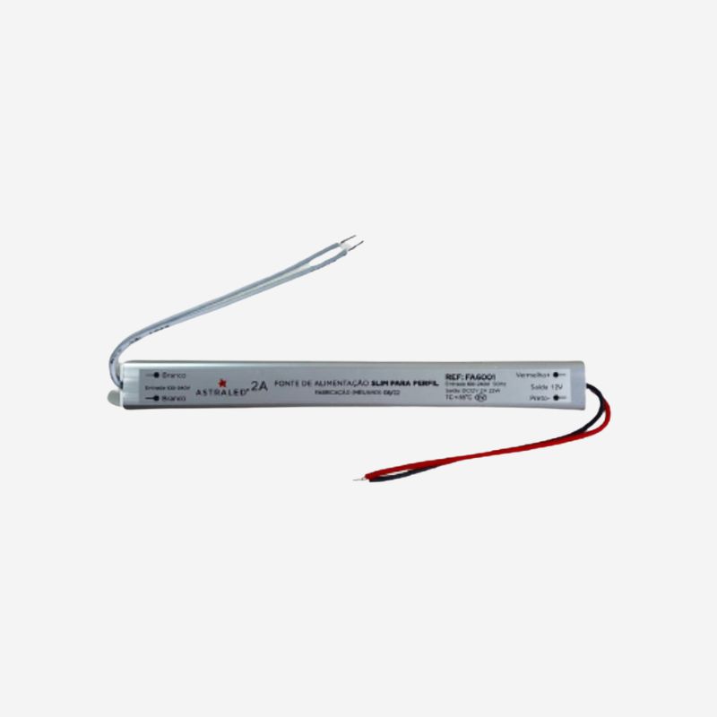 FONTE SLIM P/PERFIL IP20 12V 2A-24W FA-6001 - AST Xª