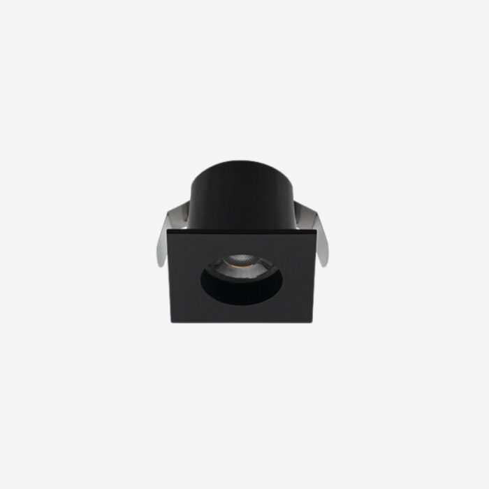 Spot de Embutir Led Mini Móbili Quadrado Facho Direcionado 30° 1,2w 3000k Bivolt Preto - Stella