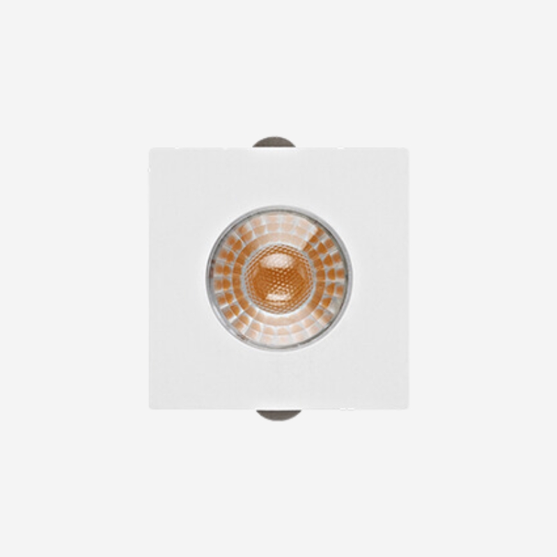 Spot de Embutir Led Mini Móbili Quadrado Facho Direcionado 30° 1,2w 3000k Bivolt Branco - Stella