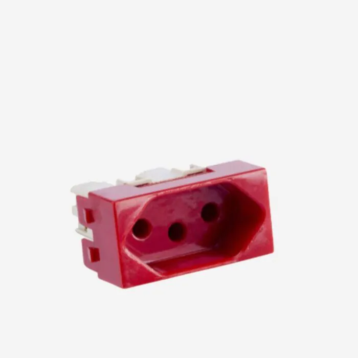 MODULO TOMADA VERMELHA 2P+T 10A 250V~