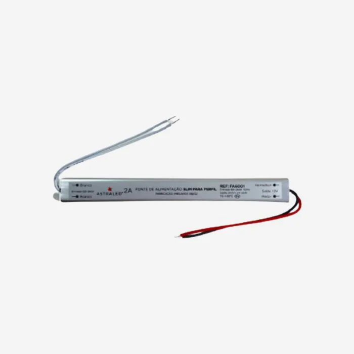 FONTE SLIM P/PERFIL IP20 12V 2A-24W FA-6001 - AST Xª