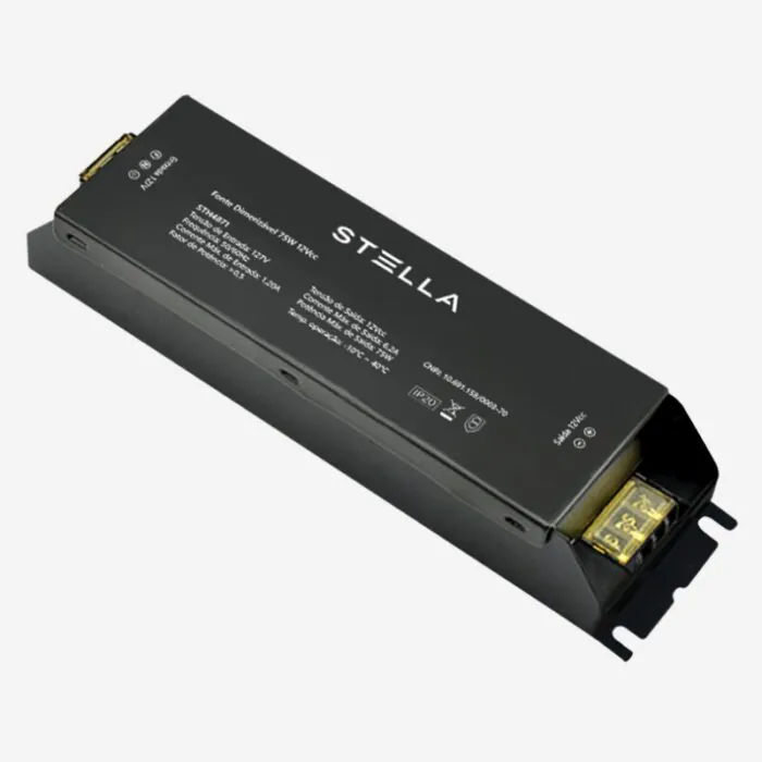 Fonte Dimerizável 12V 75W Bivolt Fita LED Stella STH4871