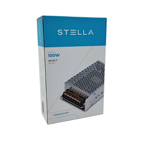 Fonte Driver 12V 100W Bivolt para Fita LED STH21894 – Stella